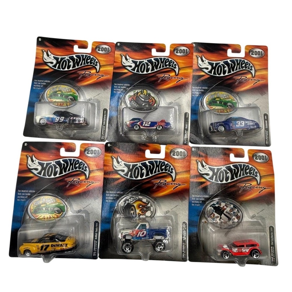 Hot Wheels Racing 2001 NASCAR Lot of 6 Tail Dragger Deora Tail Gunner Fire Demon